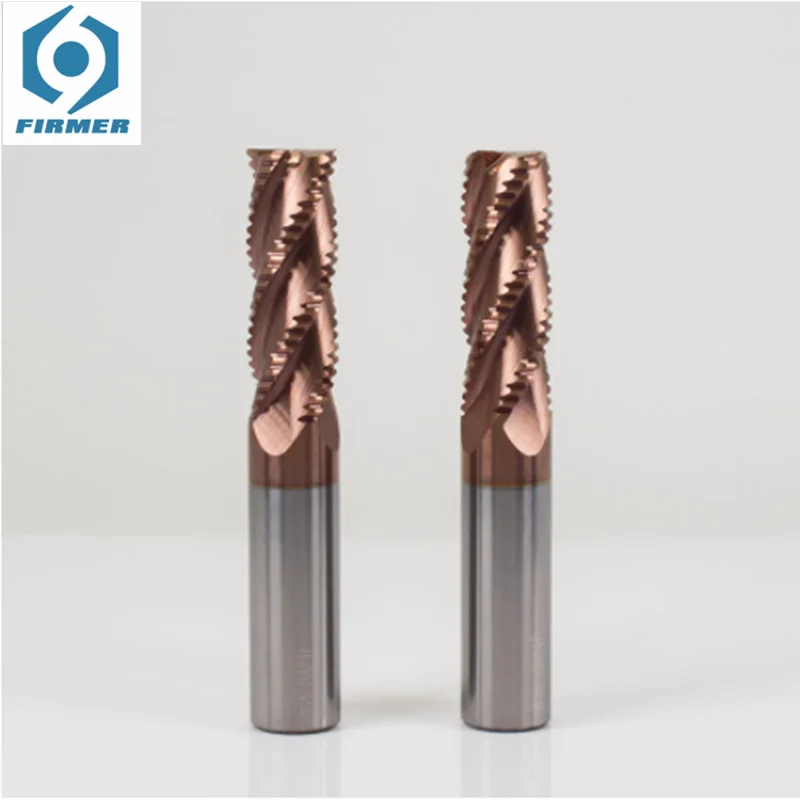 

3PC Roughing End Mill Metal Cutter HRC55 4 Flutes Cnc Endmill Alloy Carbide Tungsten Steel Milling Cutter Roughing End Mills 6mm