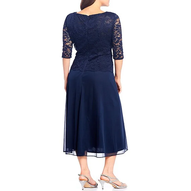 Renda corpete ruched cintura com broach mãe da noiva vestidos 3/4 manga plus size mãe vestidos de noite de madrina