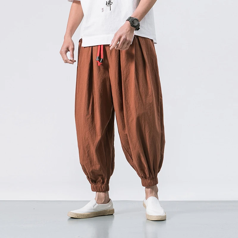 New Men\'s Jogger Sweatpants Harajuku Loose Men Harem Pants Solid Casual Trousers Male Oversized Streetwear Cotton Pants 5XL