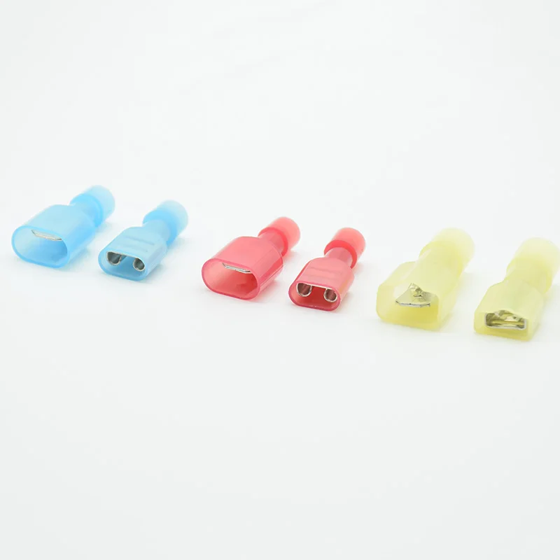 20pcs FDFN1.25-250/2-250/5.5-250+MDFN1.25-250 Red blue NYLON Male Female male electric wire connections Crimp Terminal Connector