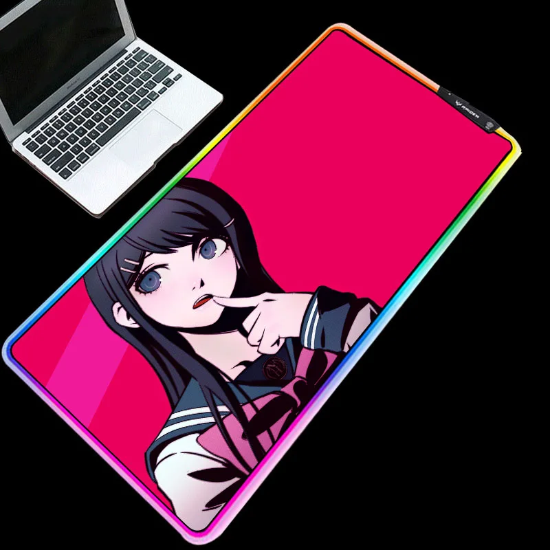 

XGZ Anime Kirigiri Kyouko Photo RGB Mouse Pad LED Lighting Backlit Laptop Mice Mats Colorful Durable Table Pad for Cartoon Fans