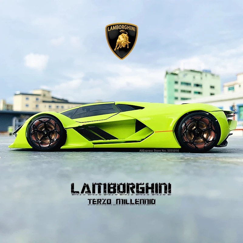 Bburago 1:24 Lamborghini Third Age Concept Terzo Millennio Car gift simulation alloy car collection toy Green