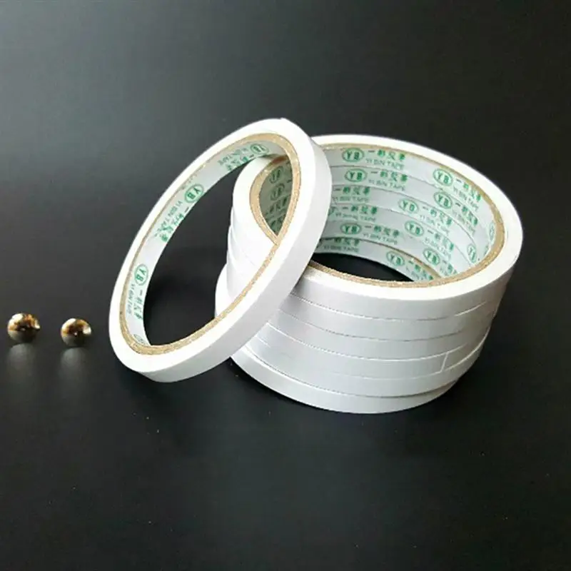 10Pcs 8M Double Sided Tape White Super Strong Making Tape Paper Strong Ultra Thin High Adhesive Cotton