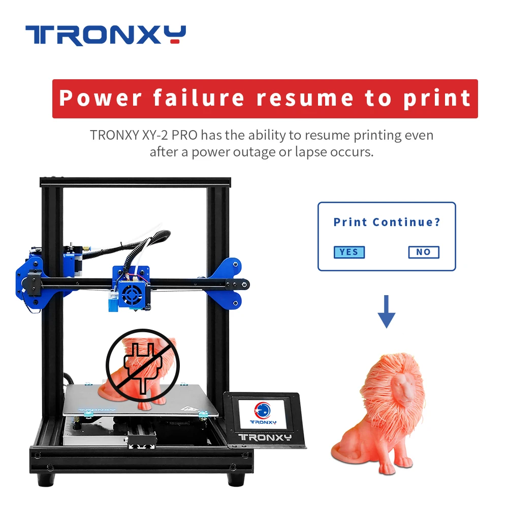 Tronxy XY-2 Pro /2E 3D Printer Auto leveling optional Titan Extruder with 255*255mm Sticker and 0.25KG PLA Filament