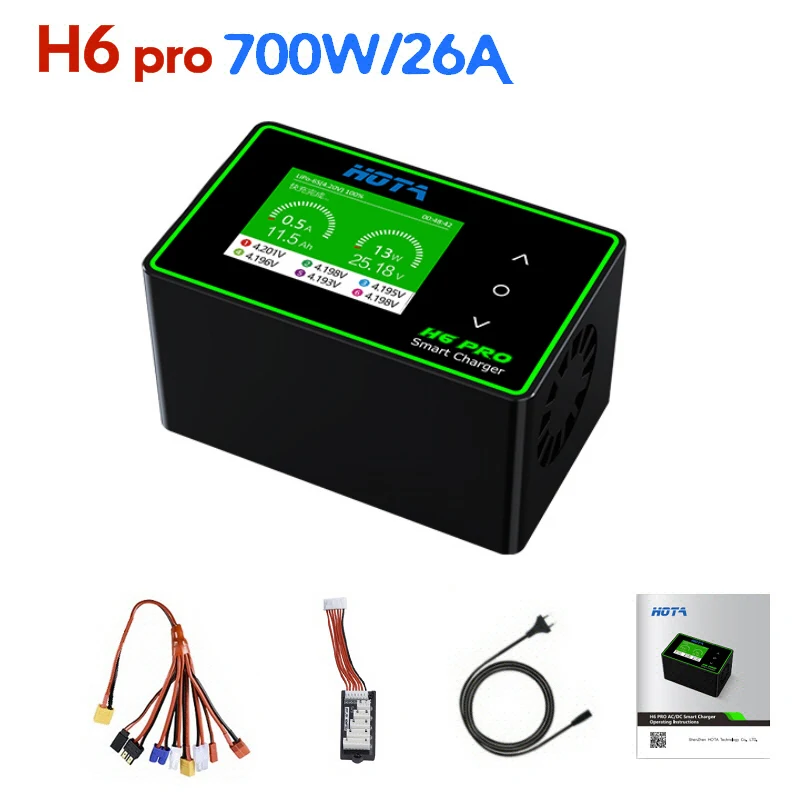 

HOTA H6 Pro AC200W / DC700W 26A Smart Balanced High Power RC Charger for RC Drone Spare Parts