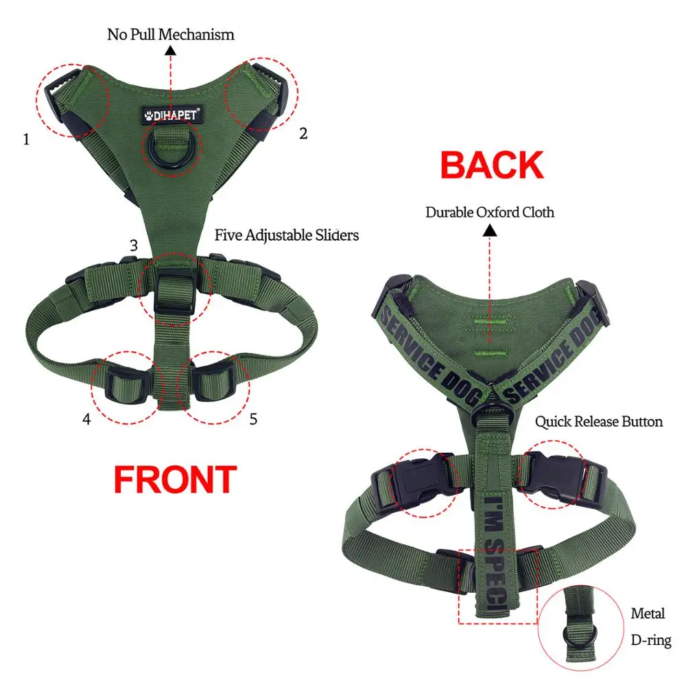 Training Dog Harness Vest with Padded Handle, Nylon Oxford Mesh Soft Padding, Anti-Choke, No-Pull Release Buckle, Collar Harness