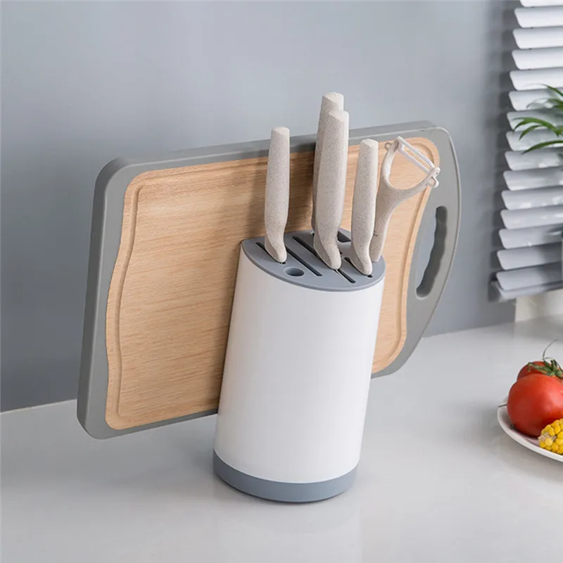 

Kitchen Knife Holder Vertical Knife Storage Rack Multifunction Household Shelving Knife Inserted Storage Cutting Board Holder