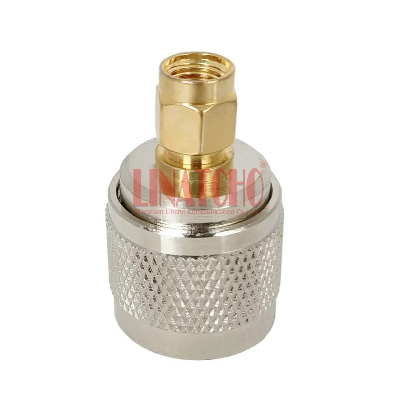 50 Ohm RF N Male Type To RP-SMA Male Convertor WIFI Antenna Brass Connector