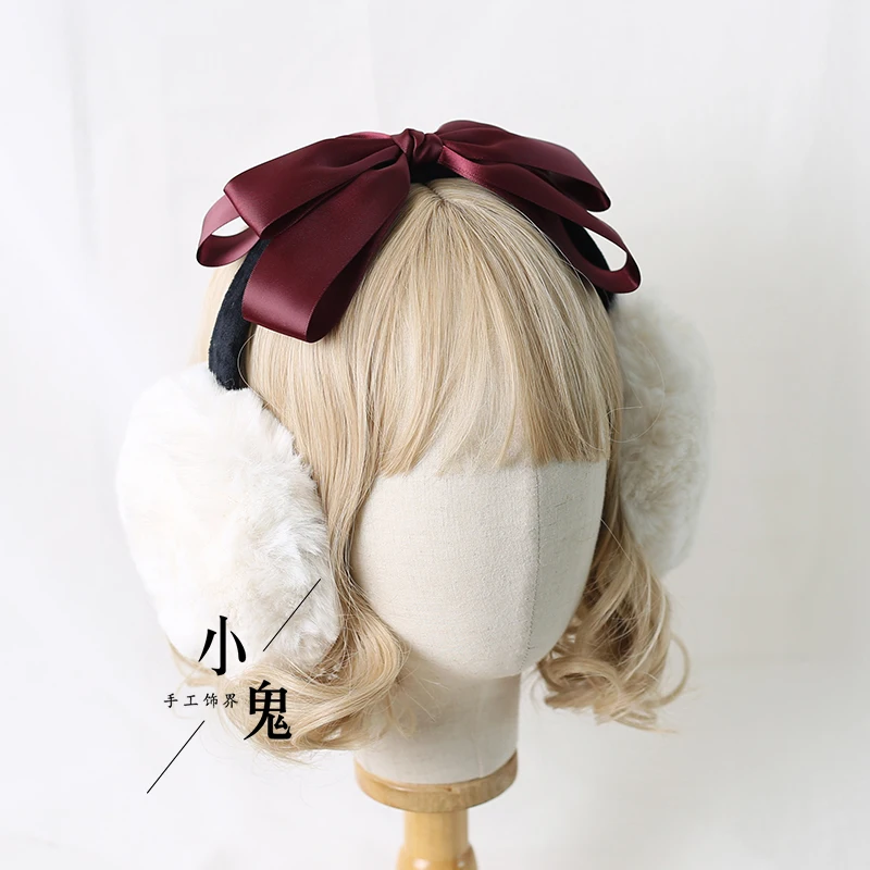 Japanese bow earset female winter cute students cycling warm ear protection earmuffs antifreeze earmuffs ear caps