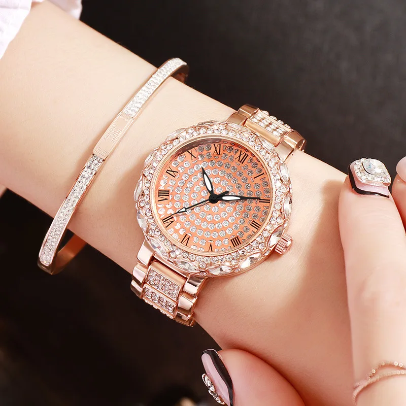 

Fashion Diamond Watches Luxury Ladies Watch Quartz Wrist Watch Gypsophila Women Watches Stainless Steel Strap Female Wristwatch