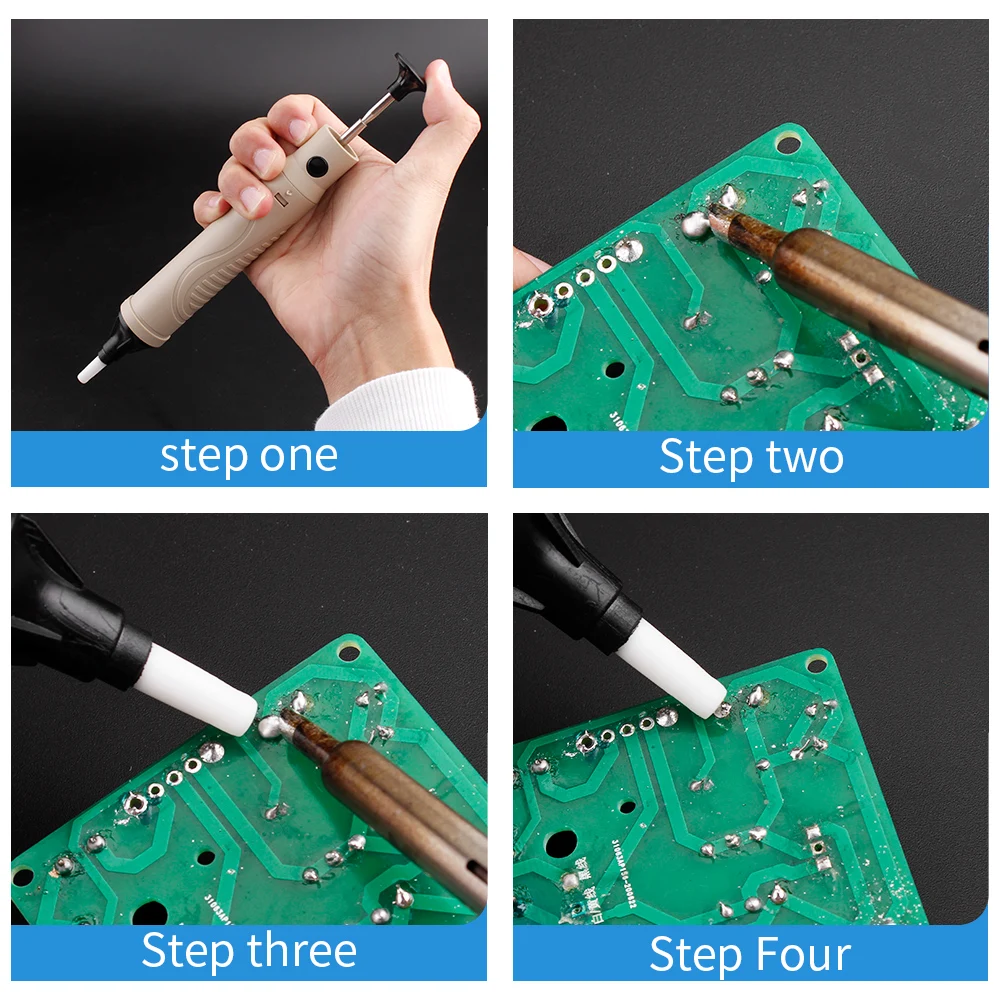Imagem -05 - Luxianzi Poderosa Bomba de Vácuo Conjunto Solda Otário Caneta Sucção Estanho Arma para Solda Desolder Ferramenta Soldagem Desoldering Bomba