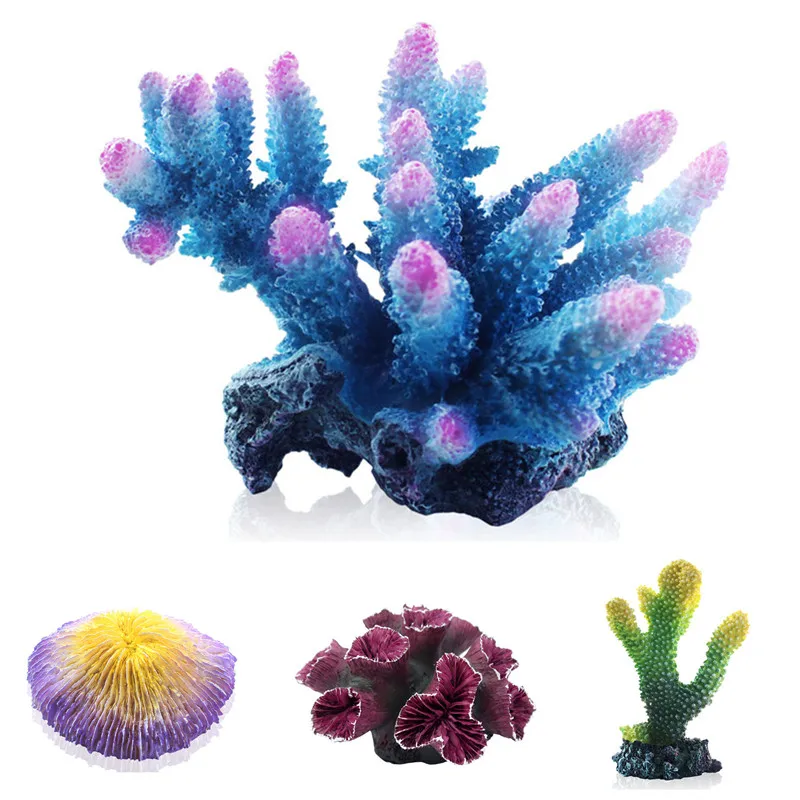 Nice Resin Artificial Coral Aquarium Decoration Rock Fish Tank Coral Reef Ornament Stone Coral Aquarium Accessories 12 Styles