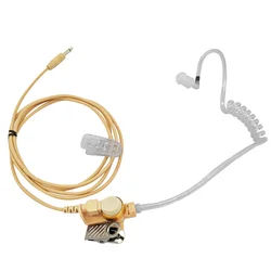 Auricolari Acoustic Air Tube, cuffie della polizia per microfoni di altoparlanti per radio Motorola, beige da 3,5mm, 1 pin solo sorveglianza di ascolto
