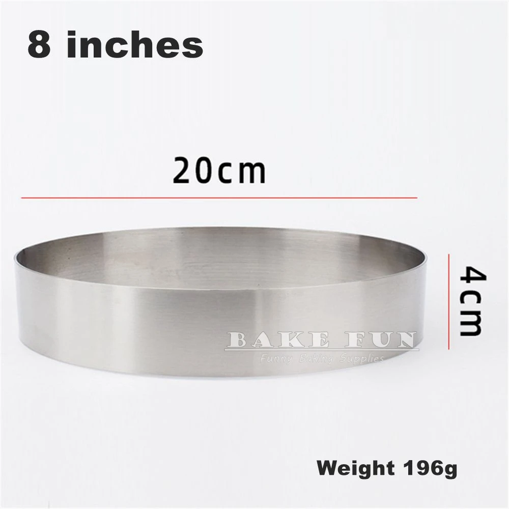 4 6 8 inches Height 4cm 304 Stainless Steel Round Mousse Ring Cake Rings Tiramisu Pie Mould Biscuit Mold DIY Baking Accessories