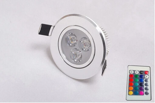 10 pcs lot 3W LED Ceiling Down Lights Recessed LED RGB Downlight Red Blue Green White Warm White AC85-265V