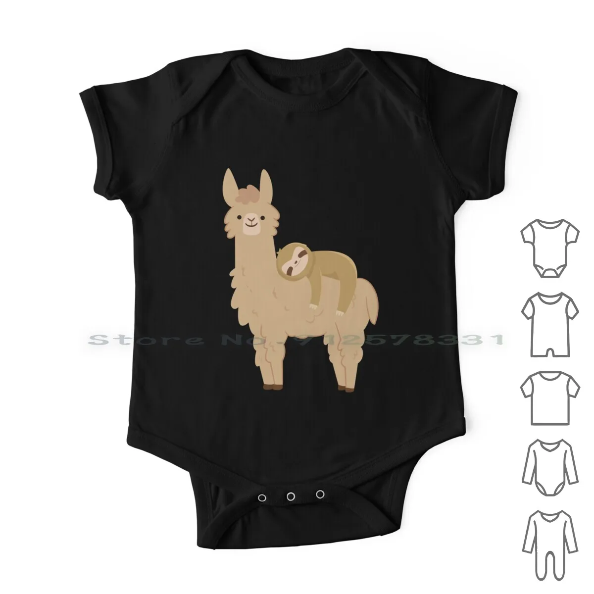 

Adorable Sloth Relaxing On A Llama | Funny Llama Sloth Newborn Baby Clothes Rompers Cotton Jumpsuits Funny Sloth Llama Funny