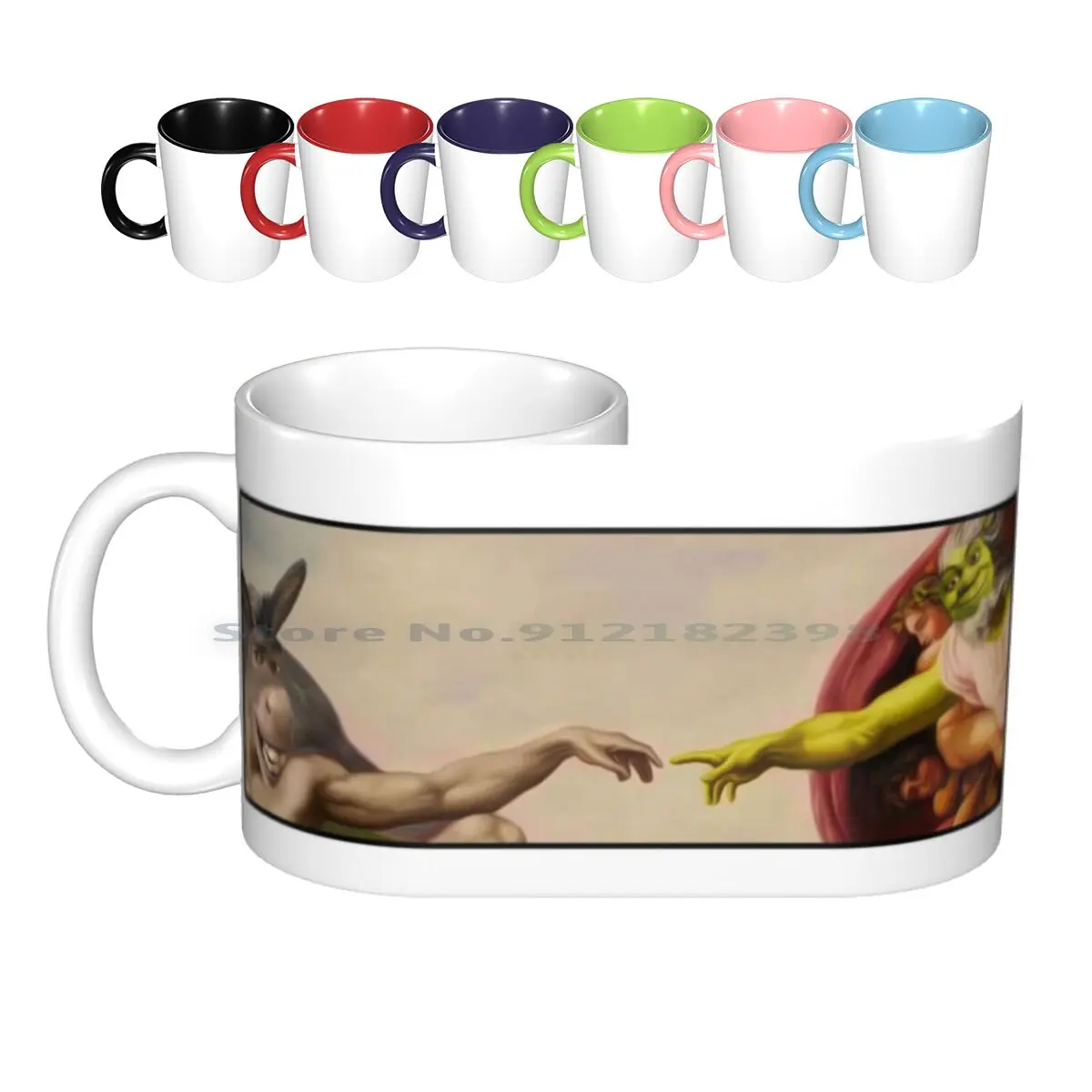 Shrek Hands Of God Ceramic Mugs Coffee Cups Milk Tea Mug Shrek Donkey Funny Meme God Religion Hands Touch Memes Joke Trending