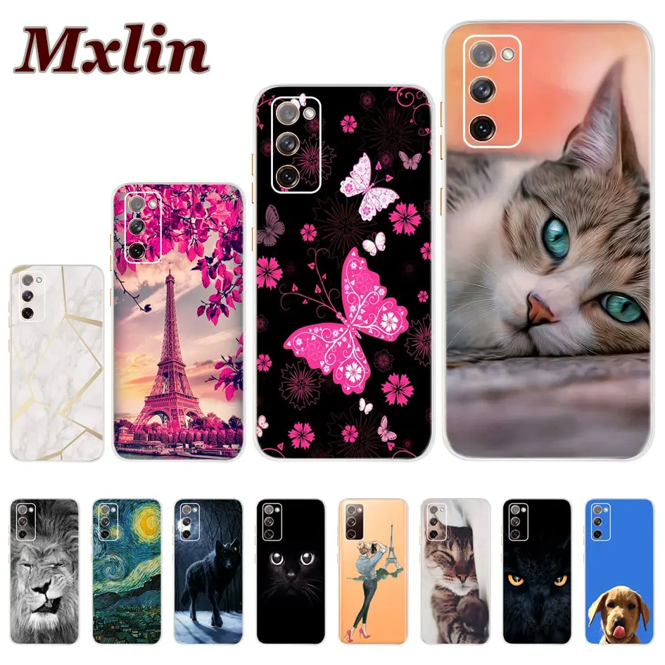 For Samsung Galaxy S20 FE 5G Case Cute Cartoon Cat Slim Back Cover Coque for Samsung S20 Fan Edition S20Lite S 20 FE Phone Cases