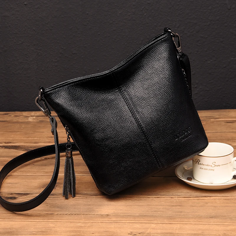 High Quality Soft Leather Purse Fashion Women Shoulder Messenger Bag Trend 2023 Designer Tassel Bag Luxury Ladies Handbag Sac