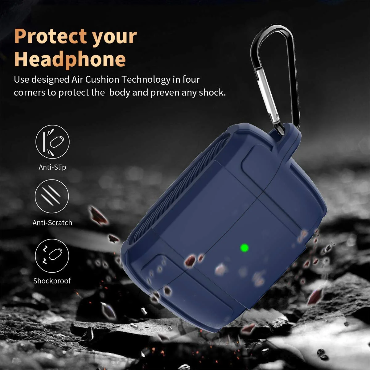 Beschermende Schokabsorberende Silicone Skin Case Cover Voor Jabra Elite Actieve 85T Echte Draadloze Tws Bluetooth Oordopjes Met sleutelhanger