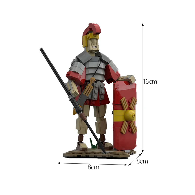 MOC Roman Soldier Legion Building Blocks Kit DIY Defense Team Retro Armor Guard Soldier Children's Holiday Gift Toys Bricks