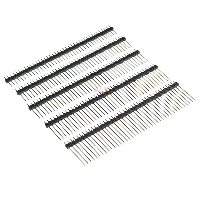 10PCS 1X40 Pin Single Row MALE 2.54MM PITCH 11MM/15MM/17MM/21MM/25MM LONG PIN Header connector Strip 1X40pin 1*40 40P 40Pin