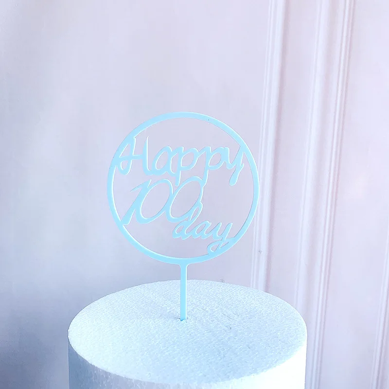 Gold Silber Alles Gute zum Geburtstag Kuchen Topper Acryl Klassische Geburtstag Cupcake Topper Dessert Dekoration für Baby Dusche Kuchen Liefert – Detail 10