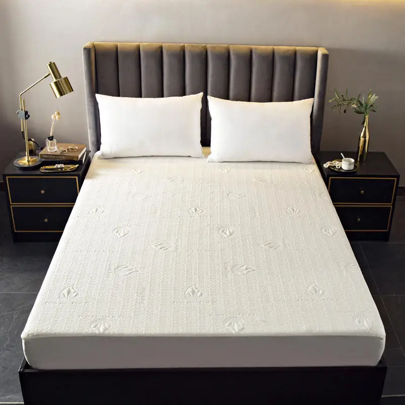 

High Quality Bamboo Fiber Waterproof Mattress Cover All-inclusive Jacquard Bed Cover Anti-mite Bed Fitted Sheet No Pillowcase