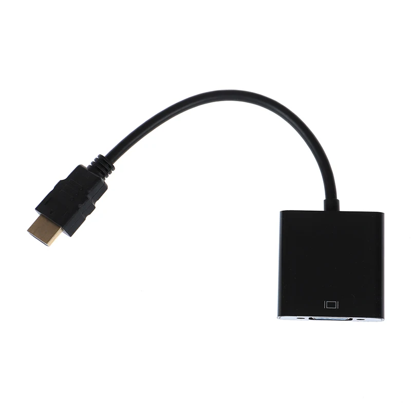 Black HDMI-compatible To VGA Adapter Cable Projector Monitor HD Converter Cable Laptop TV Box To Projector Displayer