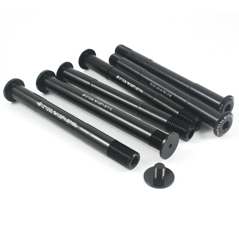 Bicycle Thru Axle Bike Quick Release Hubs Tube Shaft Skewers Front Axle L120 L121 L123 L126 L128 M12x1.5 M12x1.0 Bike Axle