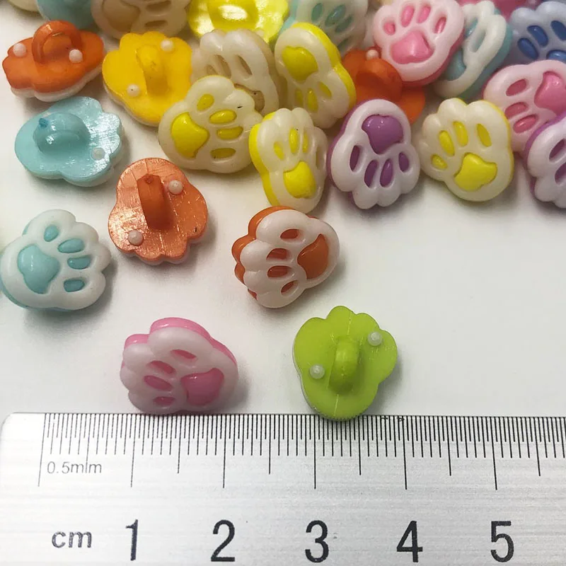 50/100pcs Mixed Acrylic Animal Footprint Apparel Sewing Buttons For Kids Clothes Scrapbooking Decorative PT30