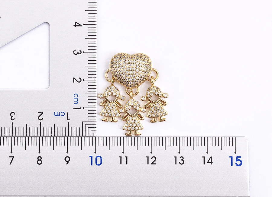 Nidin Heißer Verkauf Sohn Tochter Herz Vergoldet Zirkonia Familie Mädchen Junge Anhänger Halskette Kette Schmuck Für Mutter Geschenk – Detail 15
