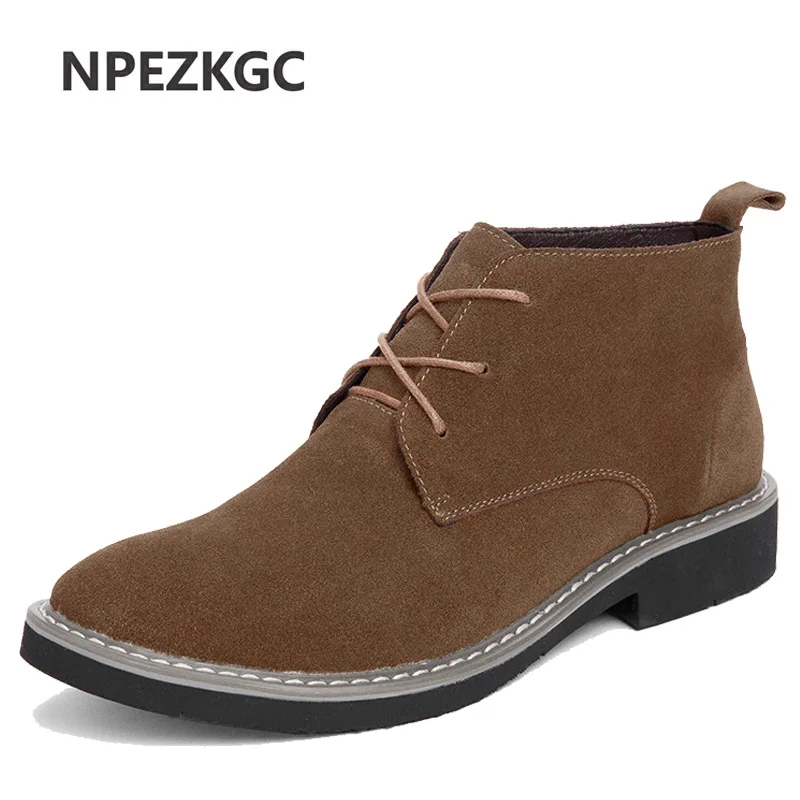 

Suede Leather Men's Winter Boots Classic Fashion Ankle Boots Men Cow Suede Winter Shoes Men