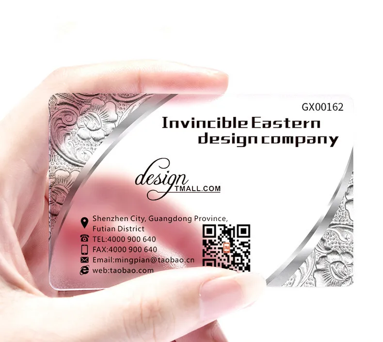 200/500/1000PCS 9x5.4cm Customized Printed Pvc Transparent Double sided Business Cards Name Card Frosted Waterproof Free Design