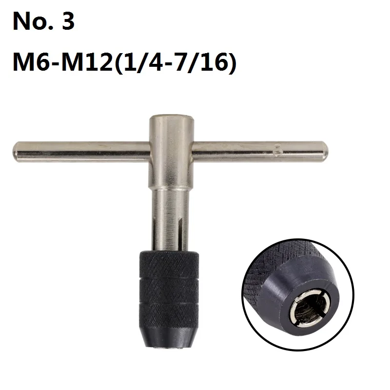 T Type Tap Wrench Holder M3-M12 Tapping Tool  Hand Tap Adjustable Holder Screw Thread Wrench Metalworking Machine Wrench Drill