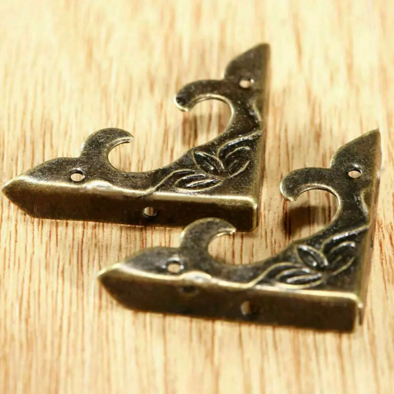 4/20pcs Antique BrassJewelry Decoration Corner Bracket Wooden Box Foot  Corner Protector Crafts Furniture Fittings Hardware.