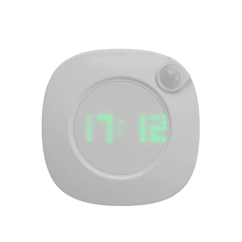 USB Rechargeable LED Night Lamp With Motion Sensor Clock Dimmable Bedside Light Indoor Decoration Light For Stairs Home Bedroom