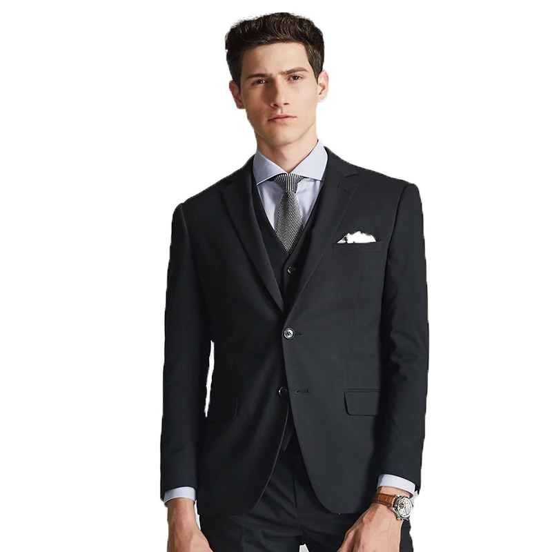 2020 I Più Nuovi di Modo Grigio Fila Singola di Due Pulsante Tre Pezzi Mans Suits Per Lo Sposo best Uomo D'affari E la Cena (giacca + Pantaloni + Vest)