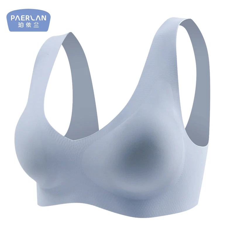 PAERLAN Glossy no trace no steel ring thin ladies sleep bra gathered sexy sports vest-style underwear