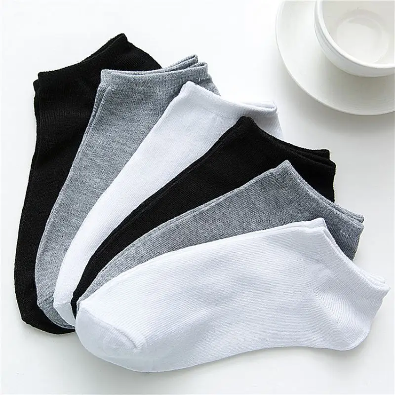 

10 Pairs Women and Men Socks Large Size 37-44 High Quality Casual Breathable Boat Socks Solid Color and Ankle Socks For Summer