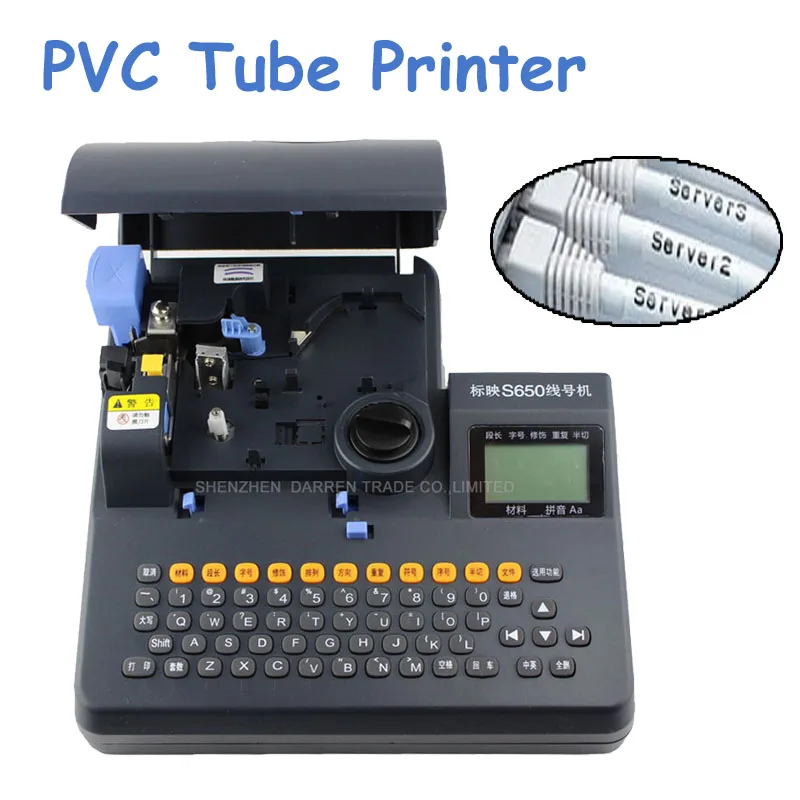 Cable label ID Printer electronic lettering machine PVC Tube Printer S650 For heat shrinkable tube Label Tapes printing