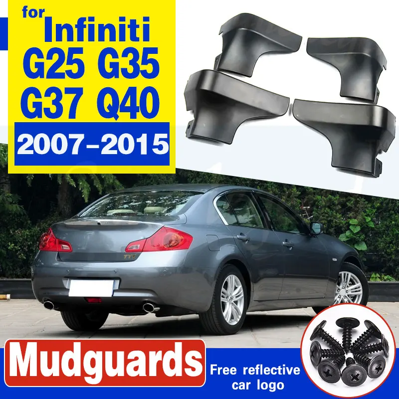 Car Mudflaps For Infiniti V36 G25 G35 G37 Q40 2007 - 2015 Mud Flaps Splash Guards Mudguards Flap Front Rear 2010 2011 2012 2013