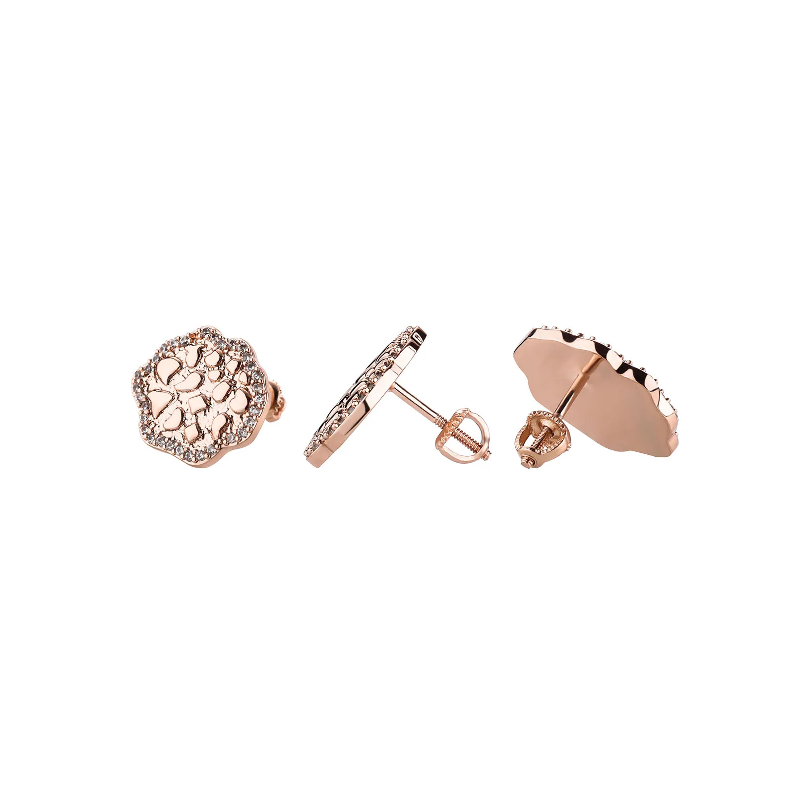 GUCY Flower Shape Zirconia Earrings Sparkle Bling Women Micro Paved Earring AAAA Cubic Zircon Fashion Jewelry Gift
