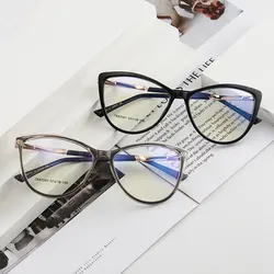 New Arrival Plastic Frame Glasses Full Rim Anti-Blue Ray Cat Eye Eyewear Women Style Hot Selling Nearsighted Spectacles