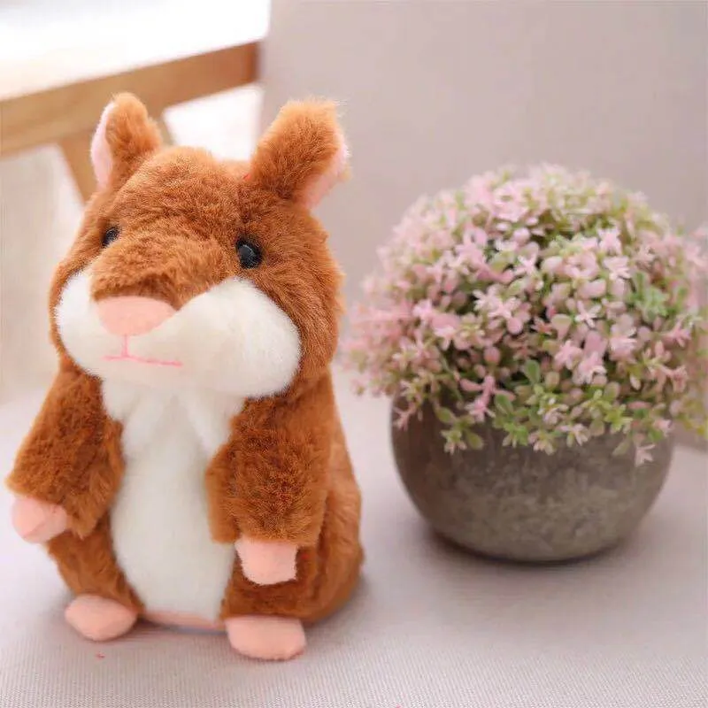 16CM Cute Talking Hamster Plush Toys Repeating Speech Game Pet Educational Early Childhood Toys For Children Christmas Gift