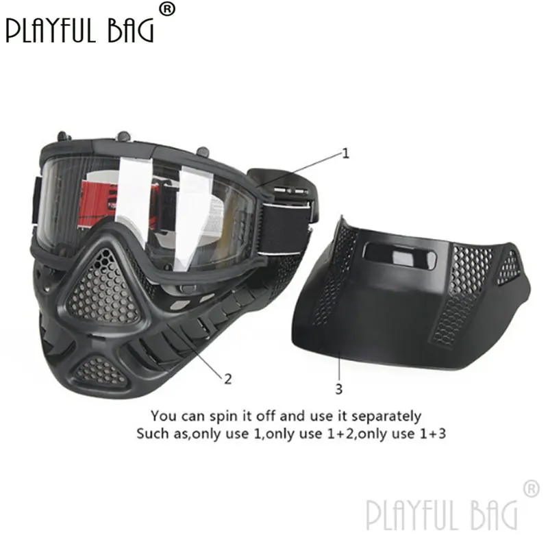 PB Playful bag Outdoor tactical helmet CS protect full face mask Competitive CS game accessories DIY equipment QC88S