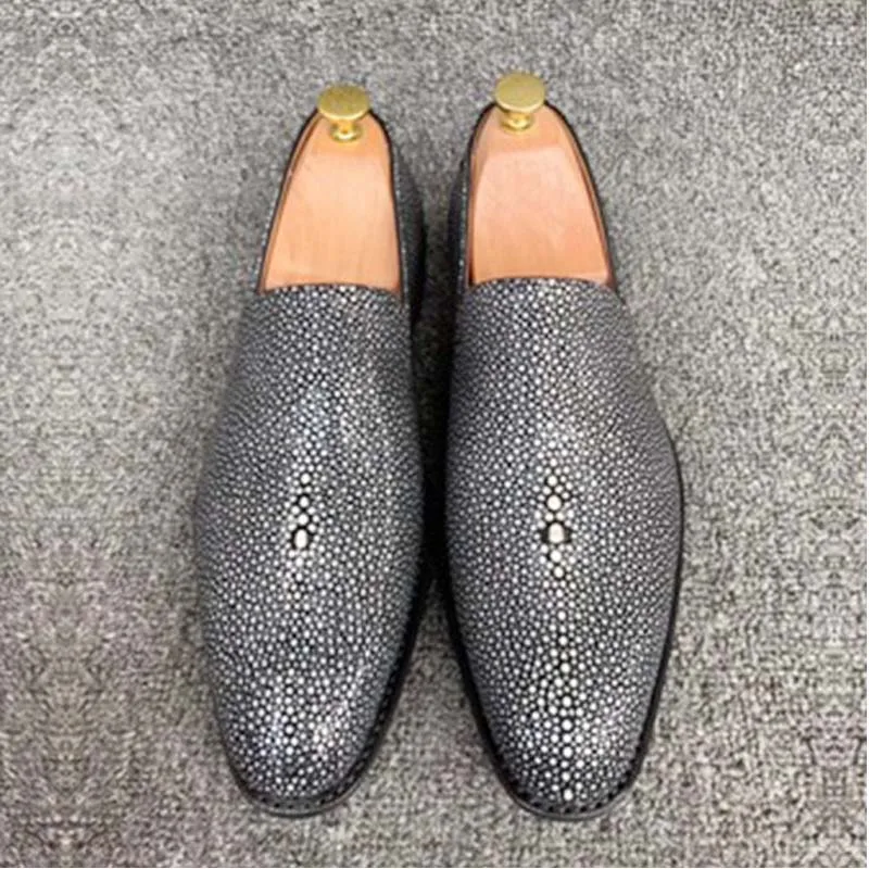 fanzunxing  new arrival business shoes large size hand-made shoes for men without stitching pearl fish skin men shoes