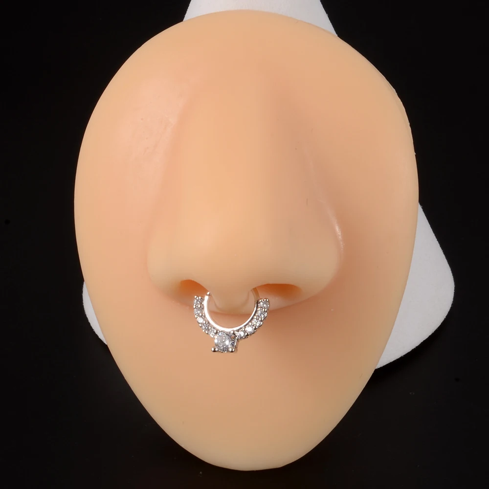 1PC Cz Nose Hoop Nostril Bendable Ring Ear Helix Cartilage Tragus Earring Cz Cartilage Huggie Earring Piercing Body Jewelry 18g