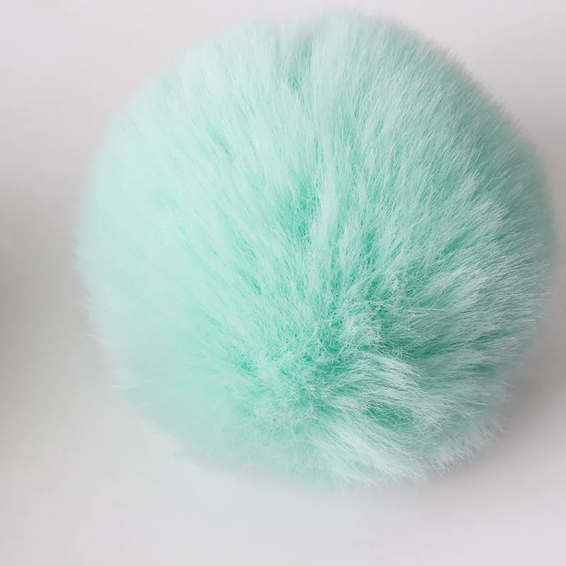 1 Piece of 8cm Solid Rabbit Pompom Keychain Hat Diy Pompom Decoration Material Wholesale and Retail Colors Support Mix and Match