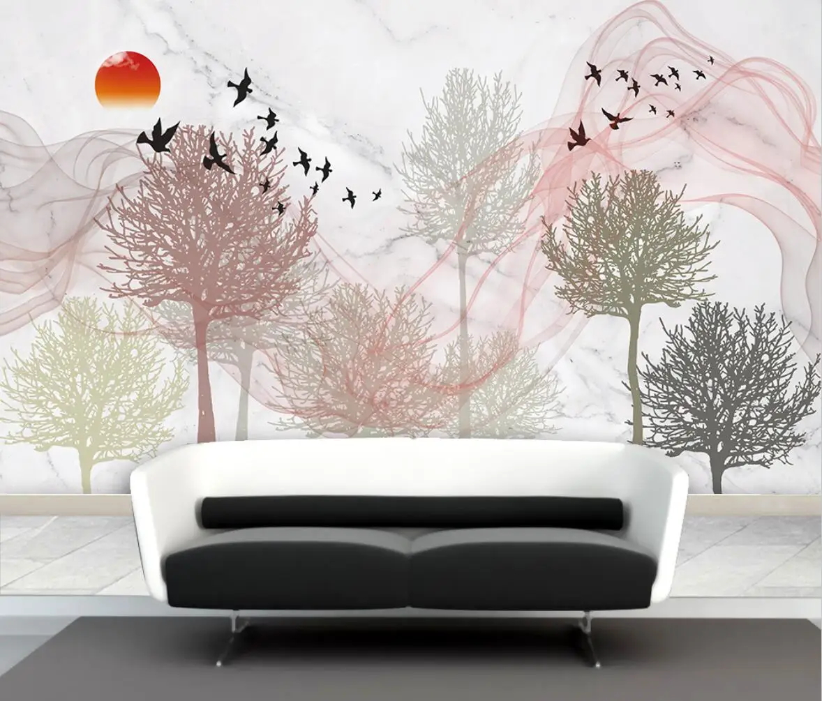 Custom Nordic woods forest wallpaper for Dining Room Mural Living Room Sofa TV Backdrop 3D Wall paper bedroom Papel De Parede